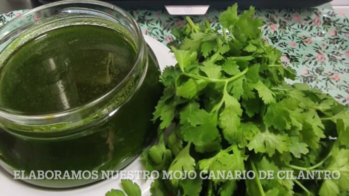 Mojo de cilantro con yuca