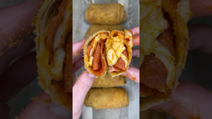 Mozzarella Stick Croissants! Recipe below in comments. #highprotein #lowcarb #airfryer