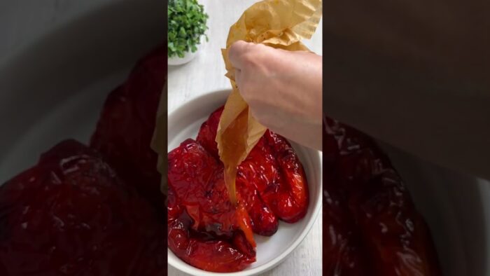 PIMIENTOS ASADOS 🌶👩‍🍳 en FREIDORA DE AIRE 🥰, con truco para pelarlos sin dificultad #airfryer