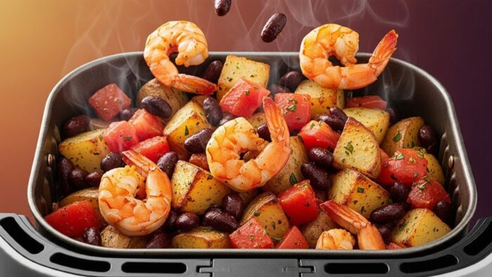 Papas en freidora de aire: Almuerzo, cena, receta económica en una sola olla, papas asadas en fre…