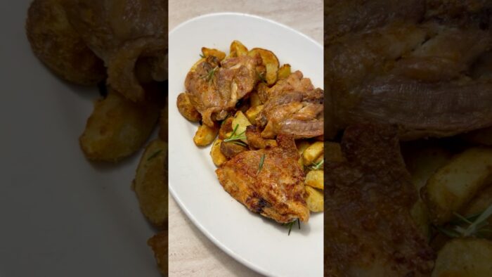 Pollo e patate in friggitrice ad aria. ASMR E TI SALVA LA CENA!