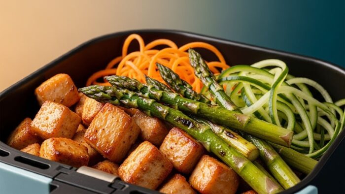 Pollo y verduras en freidora de aire: comida fácil, receta saludable y económica, deliciosa recet…
