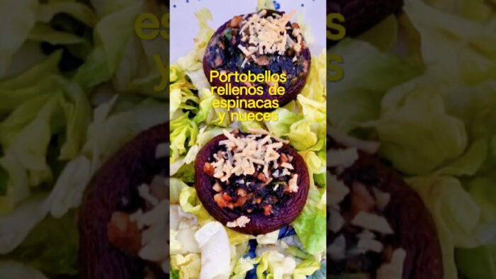 Portobellos rellenos. #PortobellosRellenos #FreidoraDeAire #RecetasFáciles