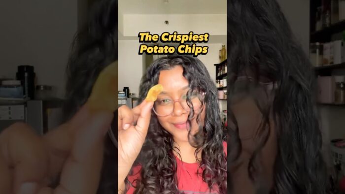 Potato chips in air fryer recipe 😍 #healthyrecipes #airfryer #airfryerrecipes #shorts
