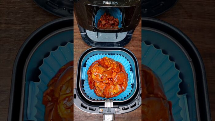 Receta de pollo frito con freidora de aire 🍗 Tendencia viral #arzina