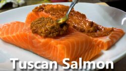 Salmón en freidora de aire con pesto de tomates secos en 15 minutos. ¡Receta rápida y fácil!