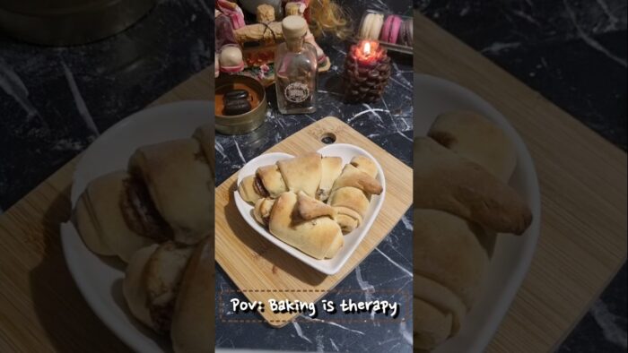 cozy croissany airfrey recipe #croissant  #chocolate #recipe #asmr #cozy #autmn  #desert #baking