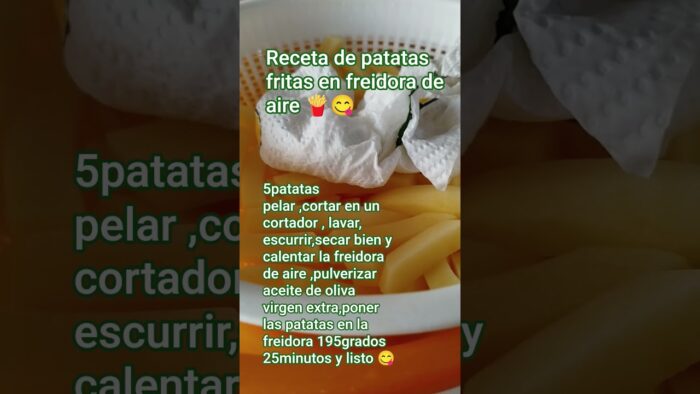 receta 🍟 patatas fritas en freidora de aire 😋