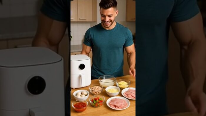 ¿Pizza saludable en 10 min? Solo con tu freidora de aire 😱👌