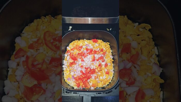 2 Min Easy Snack In Airfryer #bhelpuri #bombaybhelpuri #recipe #shorts #reels #bhel #papdichat