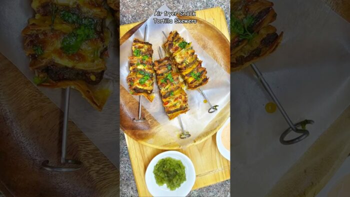 Air fryer Snack Tortilla Skewers #ytshorts #airfryerrecipes #leneykitchen