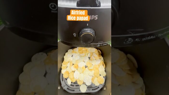 Airfried Rice papad|rice papad | air fryer recipe| airfryer| rice papad | zero oil recipe |
