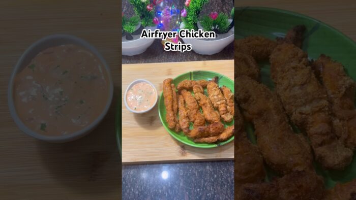 Airfryer Chicken Strips Recipe 🔥 Super Crunchy & Juicy #shorts #trending #viralvideo #chicken #kfc