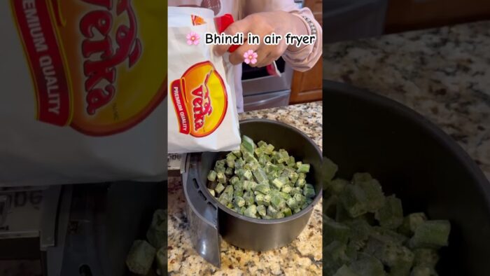 Bhindi in air fryer #recipe #shorts #ytshorts #trending #food #fypシ゚ #fyp #viral #youtube #airfryer