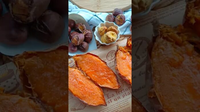 Boniatos 🍁 y Castañas 🌰 en #airfryer #freidoradeaire #viral #fyp #castañas #recetas #boniato