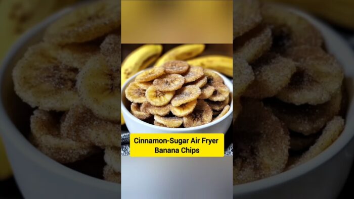 Cinnamon-Sugar Air Fryer Banana Chips #foryou #ytshorts #recipe #airfryer #bananachips #shorts