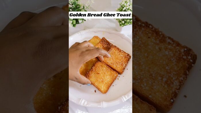 🧈 Crispy Ghee Bread Toast Recipe | Air Fryer Snacks | 5 Mins Only #frenchtoastrecipe #shorts