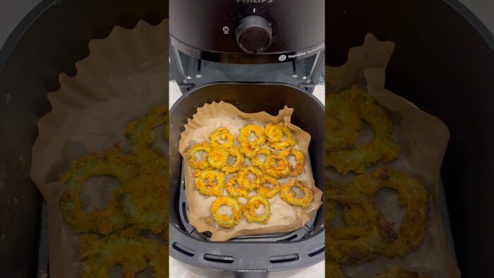 Crispy Karela Chips/ Rings Snacks Recipe in Air Fryer #shorts #viral #trending #youtubeshorts #yt