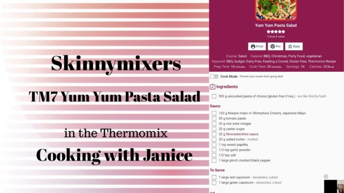 Ensalada de pasta «Skinnymixers» de TM7 en la Thermomix – Cocinando con Janice