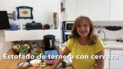 Estofado de ternera con cerveza. Receta realizada por Justa Molina