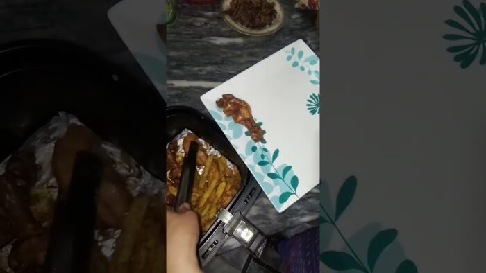 Fried Chicken with Fries | Air Fryer | Complete Recipe. #food #chickenfries #tasty #cooking