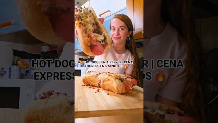 🌭🔥 HOT DOGS EN AIRFRYER | CENA EXPRESS EN 5 MINUTOS 🔥🌭