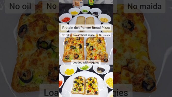 Healthy Paneer Bread Pizza 🍕😋 | Air Fryer Snack | 10 Min Protein Meal for Busy Days #shorts #recipe