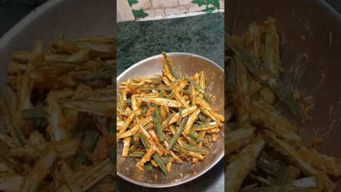 Kurkuri bhindi  recipe #okra fry in air fryer #food #health #youtubeshorts #song #love #cooking #👌🤌😋