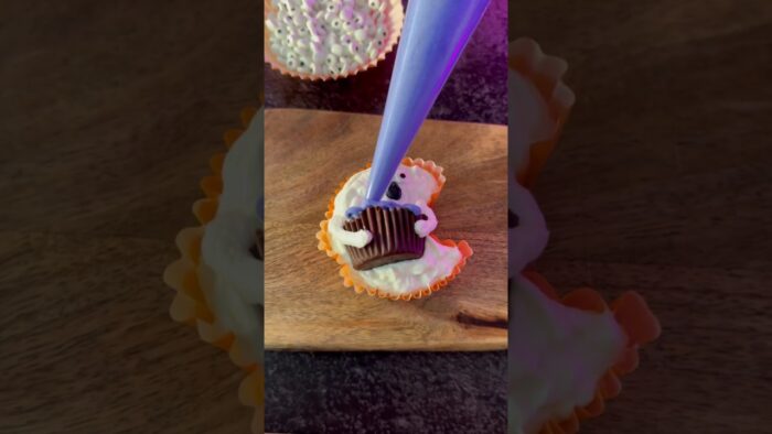 Mini Cupcakes de Fantasma en Freidora de Aire