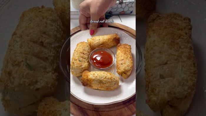 No Oil Bread Roll in Air Fryer Crispy &Guilt-Free Snack!😄 #viral #shorts