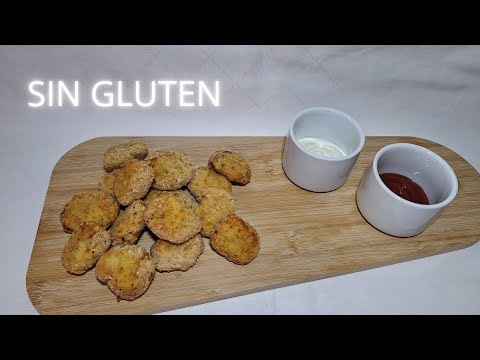 🐓Nuggets de pollo caseros sin gluten en freidora de aire | Fáciles, rápidos y crujientes
