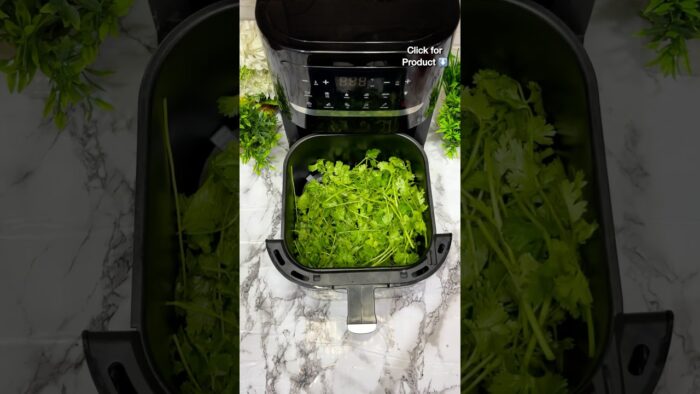 Polvo de hojas de cilantro casero en freidora de aire | Método fácil y rápido | Nuestro Laborator…