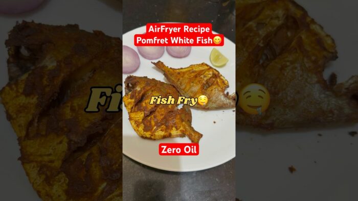 Pomfret White Fish Fry😋 AirFryer Recipe #shorts #food #yummy #health #diet #recipe #fish