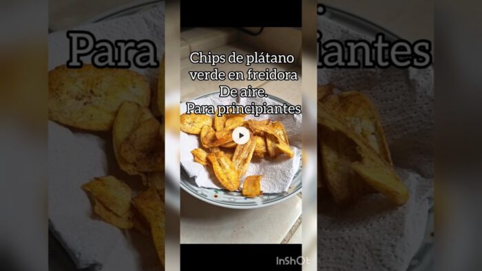 Receta chips de plátano verde fácil para principiantes #platanoverde #platanomacho #freidoradeaire