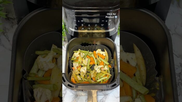 Receta de verduras mixtas en freidora de aire | Verduras saludables en 14 minutos | Receta fácil …