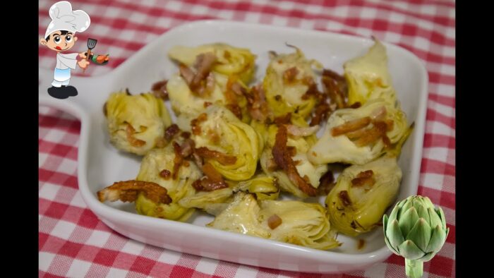 Receta en freidora de aire, Alcachofas con jamón en segundos super rápida 😋😋😋