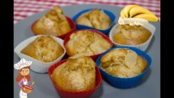 Receta rápida en freidora de aire Magdalenas de Plátano y avena buenísimas