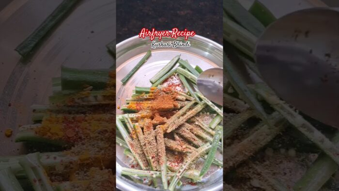 Zero oil kurkuri Bhindi in Airfryer /kurkuri Bhindi recipe #food #airfryerrecipes