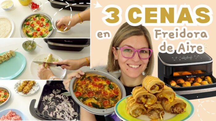 3 CENAS Fáciles y Rápidas en FREIDORA de AIRE MOULINEX Surface XL *APERITIVOS AirFryer*