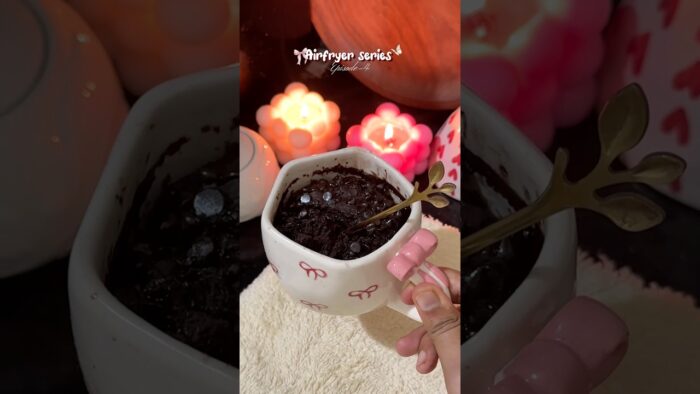 5 mins Chocolate mug cake ♥️ air fryer series – 4 #shorts #mugcake