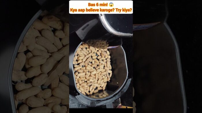 6 Min Air Fryer Peanuts 🥜 | Bina Oil Crunchy Snack | Healthy & Quick Recipe #shorts