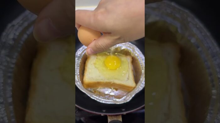 A particularly quick breakfast recipe egg toast#Air fryer delicacies#Essential for the laz