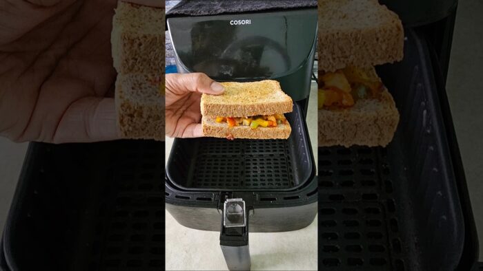 Air Fryer Easy Breakfast | Veg Sandwich #shorts #viral #trending #breakfast #airfryer #sandwich