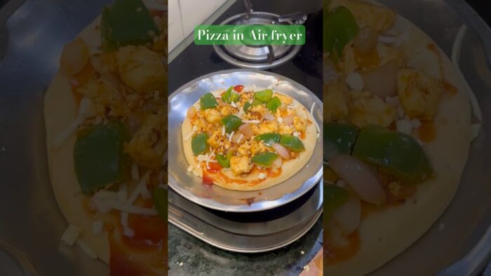 Air Fryer Pizza Recipe | #airfryerrecipes |#ytshorts #reels #viral #pizza  #trending