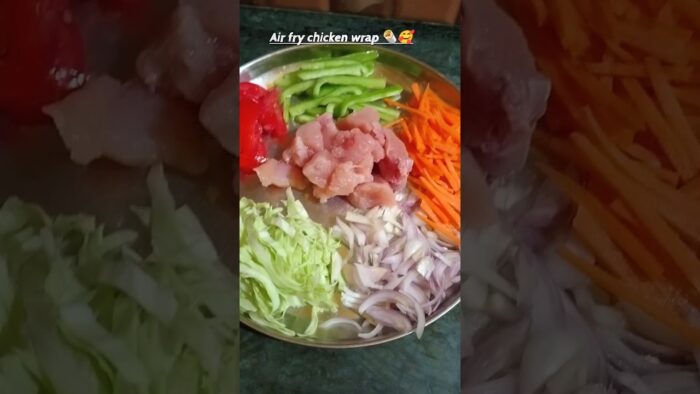 Air fry ep -7 Healthy chicken wrap 🌯dinner recipe|#shorts #chickenrecipe #airfryer #youtubeshorts
