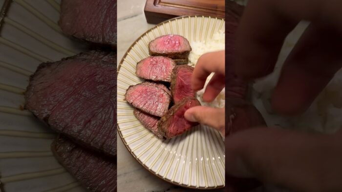 Air fryer frozen steak? Lowkey pretty good!! #steak #airfryer #easyrecipes