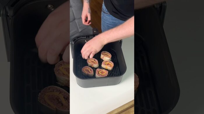 AirFryer Cheeseburger Rollen in UNTER 15min machen!😍😱#AirFryer #Rezept #Kochen