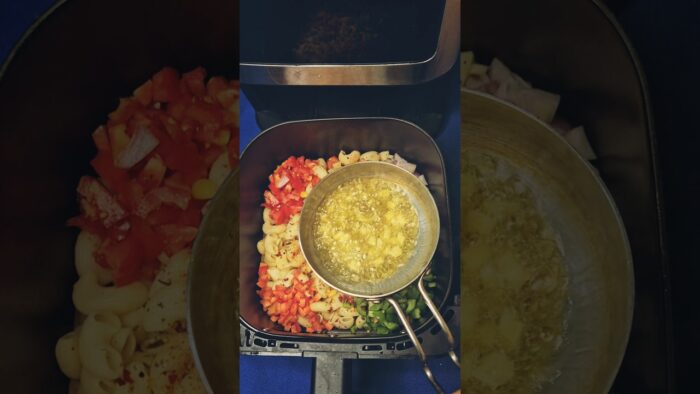Airfryer Veg Garlic Pasta | Veg Garlic Macroni #vegpasta #vegmacroni #shorts #reels #recipe #cooking