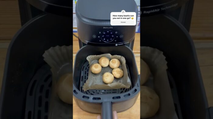 Baati In Air Fryer #trending #airfryerrecipes #viral #baati #shortvideo#shorts#snacks #youtubeshorts