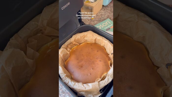 Basque cheesecake en 18 minutos! Receta en freidora de aire COSORI #cosoriairfryer #short #cosori